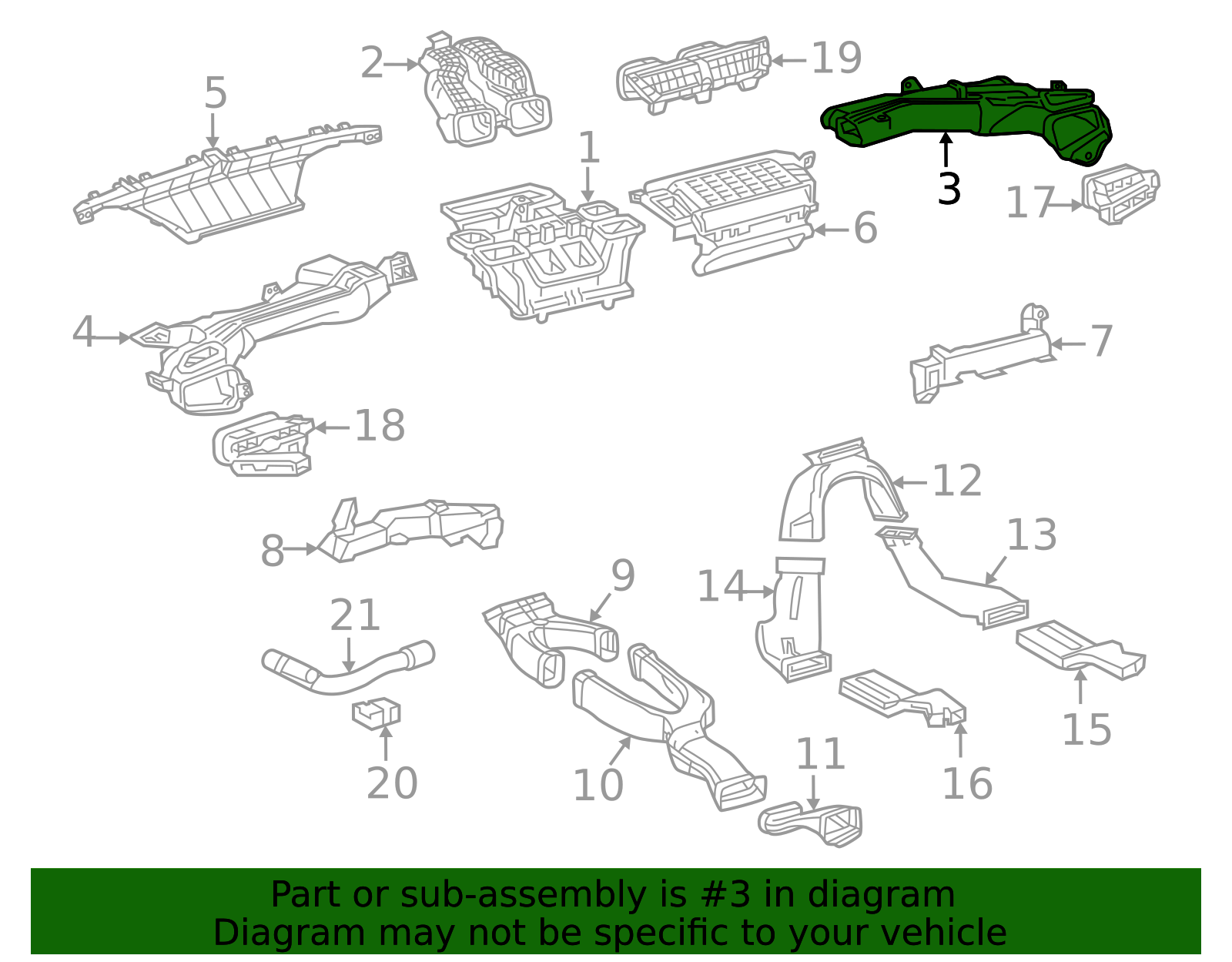 55085-0A050 - Instrument Panel Air Duct 2022-2026 Toyota Corolla Cross ...