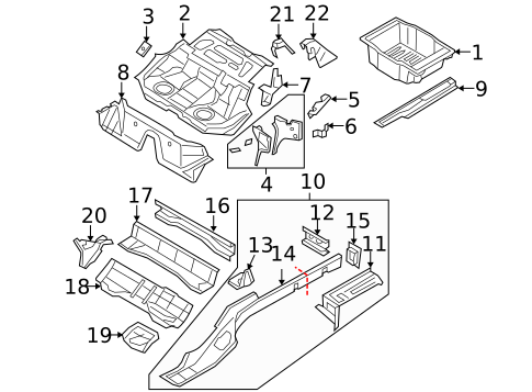 Rear Floor & Rails for 2006 Volkswagen Passat #0