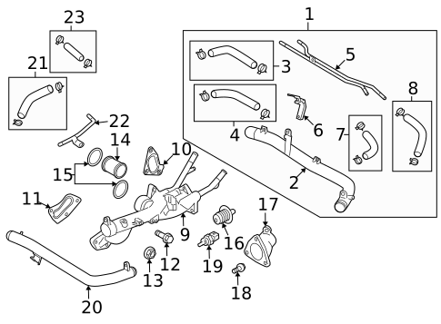 Thermostat & Housing for 2009 Kia Borrego #0