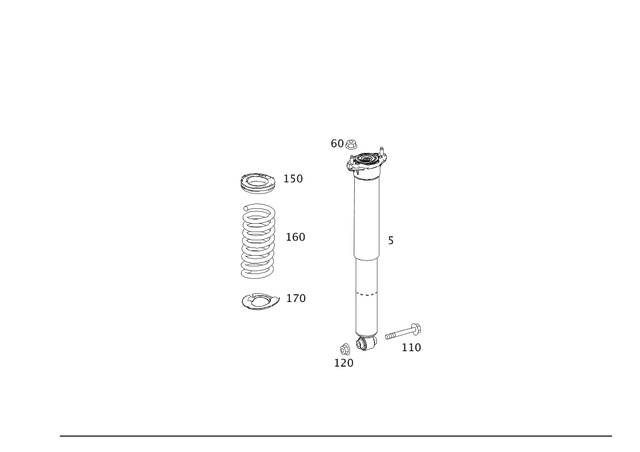 2043261204 - Springs, Suspension and Hydraulic Components: Shock Absorber for Mercedes-Benz: C250, C300, C350 Image image