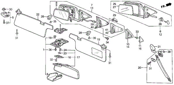 Interior Accessories - Door Mirror for 1988 Honda Prelude #0