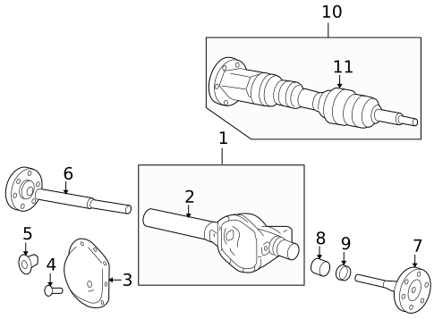 Front Axle & Carrier for 2008 Mitsubishi Raider #0