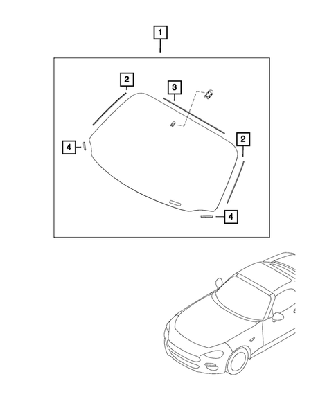 Glass and Interior Rear View Mirror for 2018 Fiat 124 Spider #1
