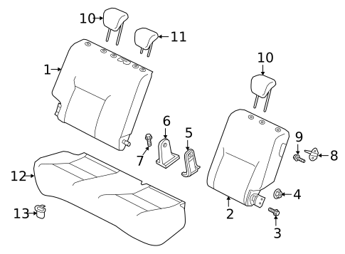 Rear Seat Components for 2025 Nissan Kicks Play #0