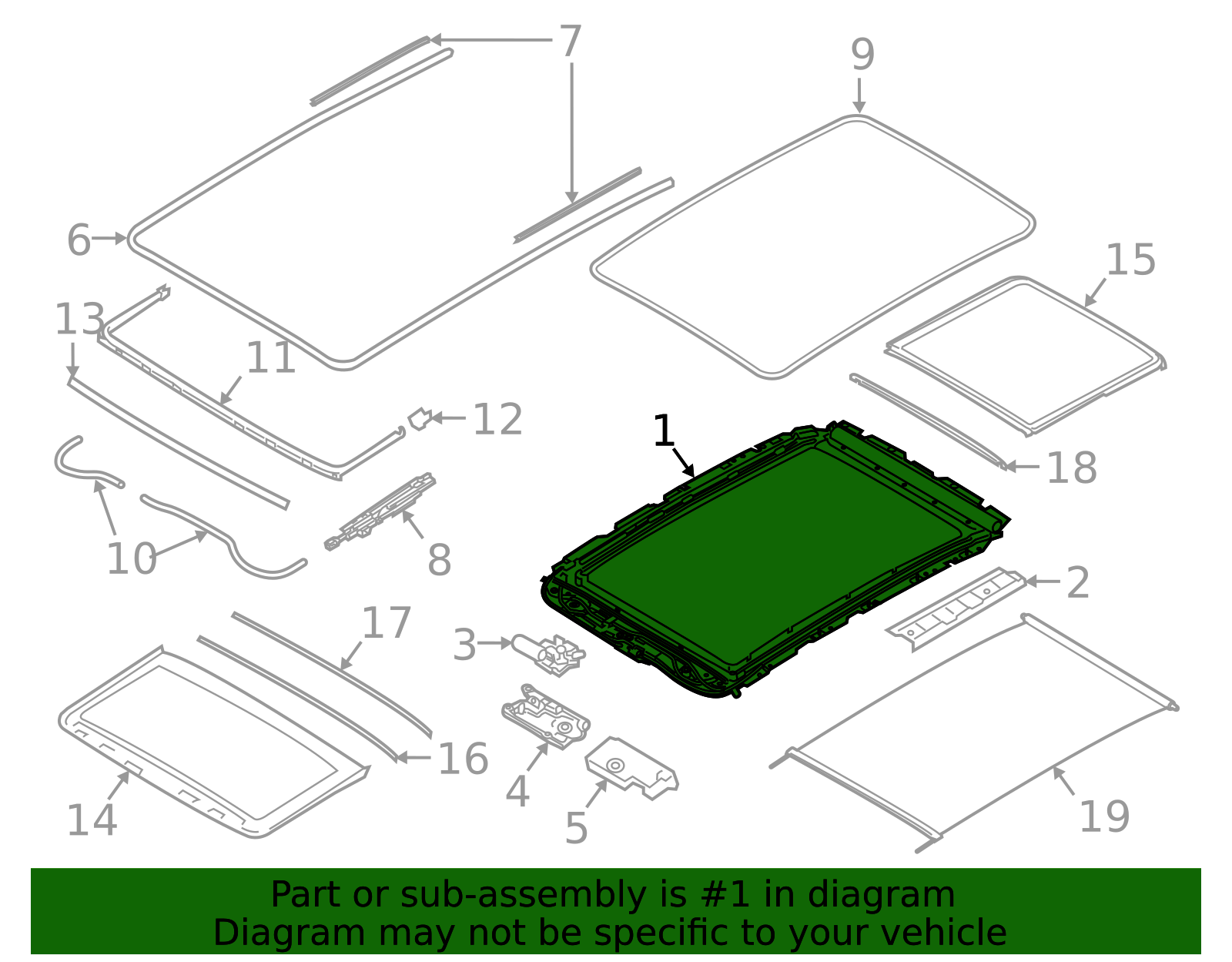 54109466700 - 2019-2025 BMW X5 Sunroof Frame (54-10-9-466-700