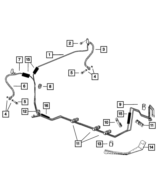 68164512AD - Service Brakes: Brake Hose for Mopar Image