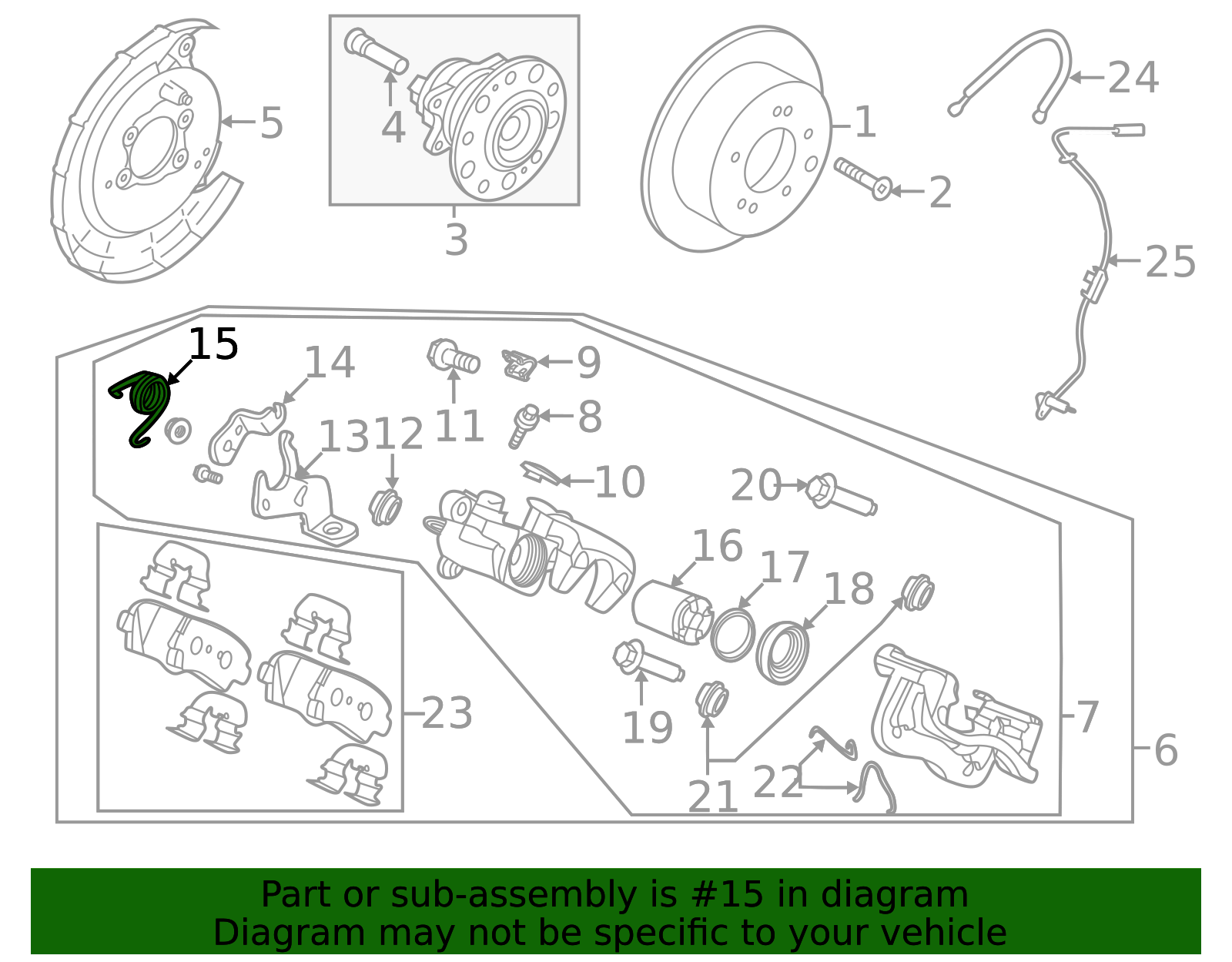 58254-0U000 - Parking Brake Lever Return Spring 2012-2023 Kia Rio | Kia ...