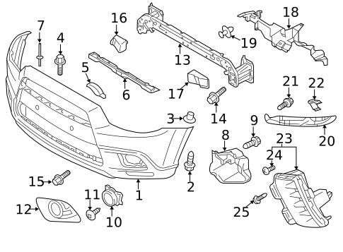 Bumper & Components - Front for 2016 Mitsubishi Outlander Sport #0
