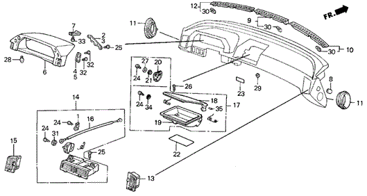Instrument Upper for 1990 Acura Legend #0