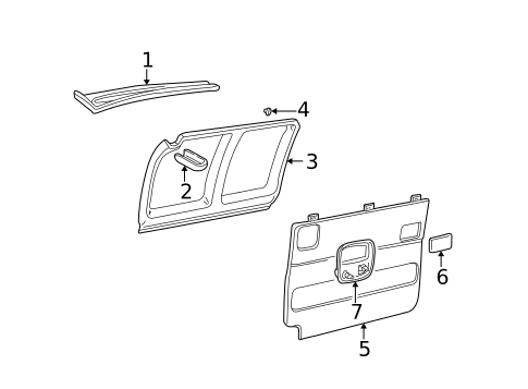 Interior Trim - Side Door for 2002 GMC Savana 3500 #1