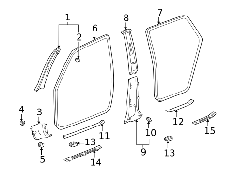 Interior Trim - Pillars for 2004 Pontiac Vibe #0