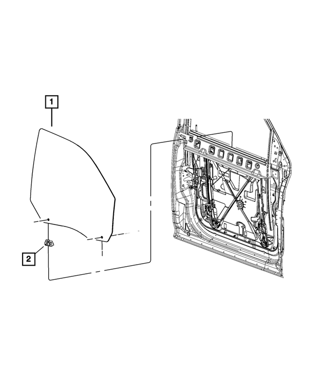 68700437AA - Glass: Front Door Glass, Left for Mopar Image