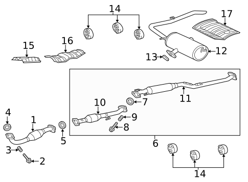 Exhaust Components for 2011 Toyota Sienna #0