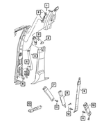6036773AA - Restraints: Pan Head Screw for Chrysler: Town &amp; Country | Dodge: Grand Caravan, Ram 1500, Ram 2500, Ram 3500 | Ram: 1500, 1500 Classic, 2500, 3500, C/V Image
