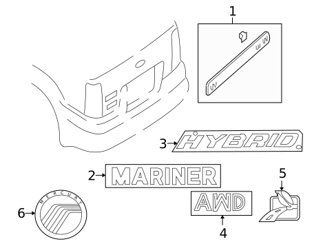 Exterior Trim - Lift Gate for 2007 Mercury Mariner #0