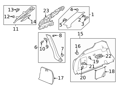 Interior Trim - Quarter Panels for 2012 Cadillac CTS #0