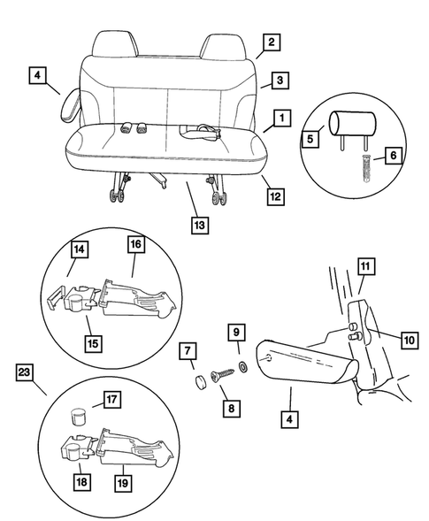 Rear Seats-Folding and Quads for 2003 Chrysler Town & Country #1