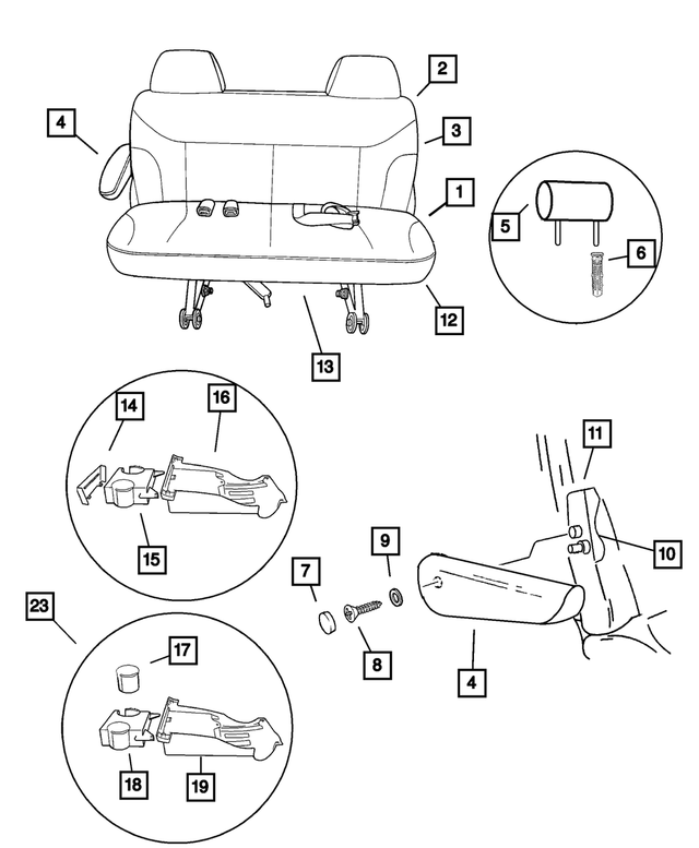 UE022L5AC - Interior Trim: Rear Seat Cushion for Mopar Image