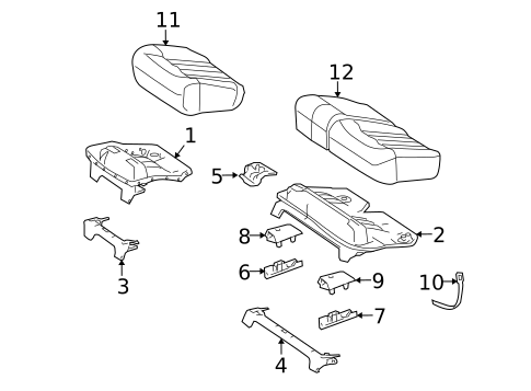 Rear Seat Components for 2009 Mercedes-Benz ML320 #1