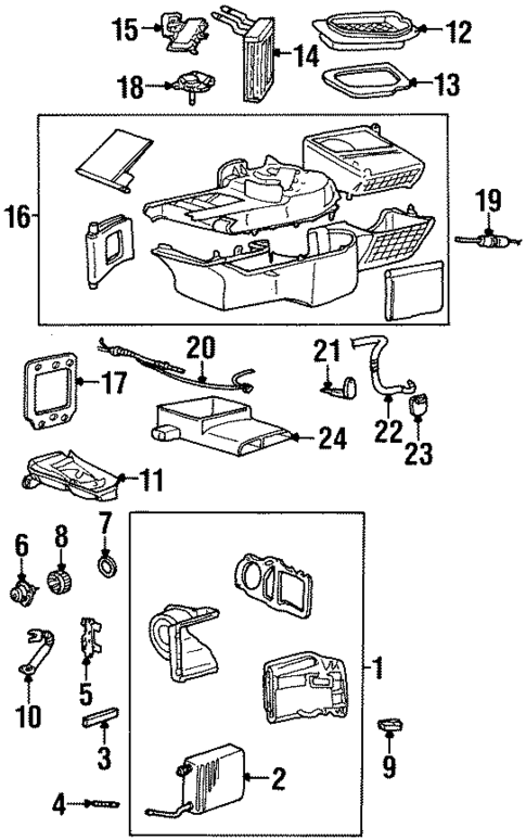 Evaporator & Heater Components for 1998 Mercury Grand Marquis #0