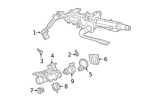 Steering Column Assembly for 2020 Volkswagen Atlas Cross Sport #0