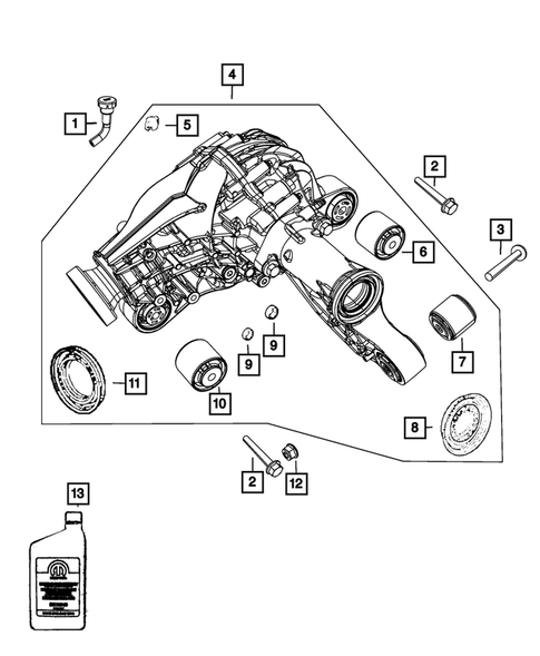 Front Axle;  Housing, Differential and Vent for 2019 Dodge Durango #0