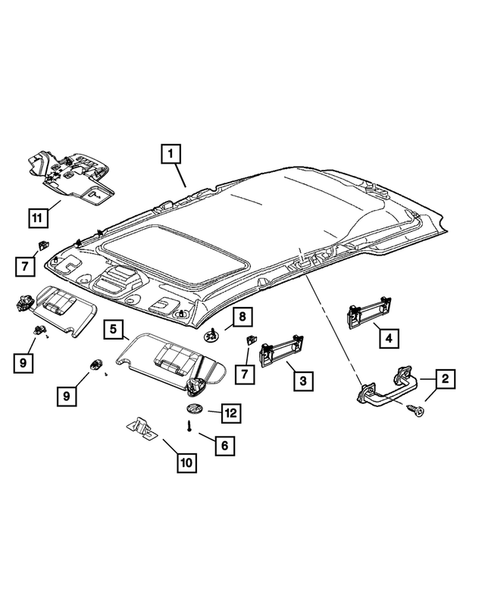 Headliners-Visors-Assist Straps for 2011 Jeep Grand Cherokee #0