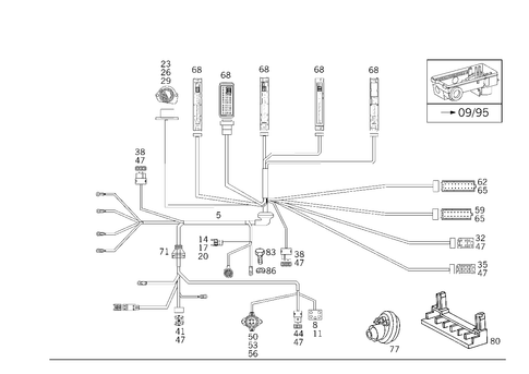 Corresponding Cable Harness, in Apparatus Case for 1991 Mercedes-Benz 500SL #0