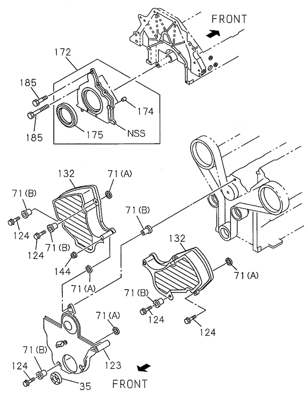 Timing Gear Cover - Flywheel Housing for 1998 Acura SLX #0