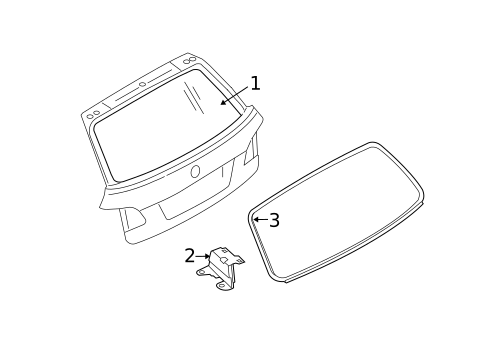 Glass - Lift Gate for 2008 BMW 535xi #0
