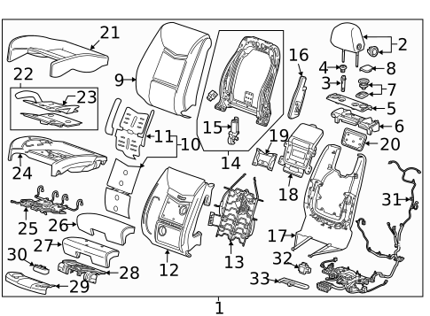 Driver Seat Components for 2015 Cadillac XTS #1
