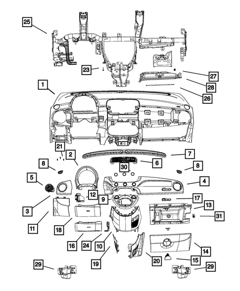 Instrument Panel for 2017 Fiat 500 #0