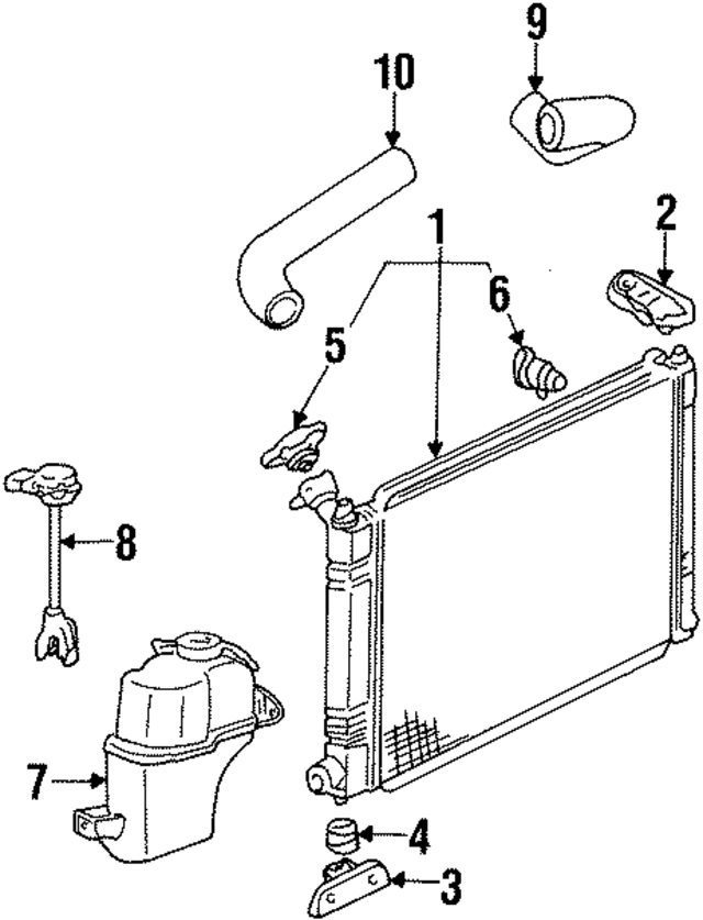 F8CZ8005AA - Cooling System: Radiator for Ford: Escort | Mercury: Tracer Image