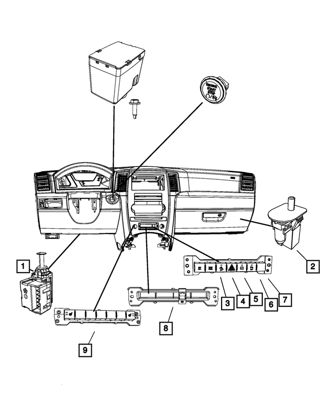 4602908AF - Electrical: 6 Gang Switch for Mopar Image