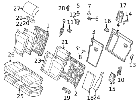 Rear Seat Components for 2004 BMW X5 #0