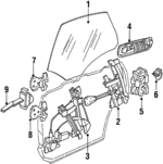 73850SK80000 - : Glass Assembly for Acura: Integra Image