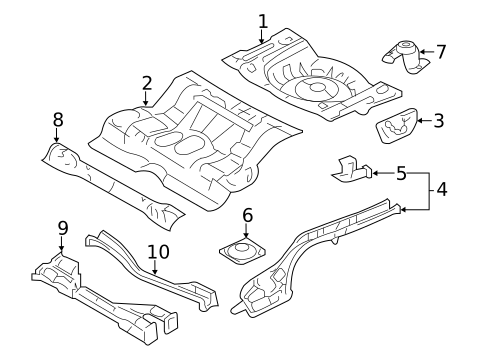 Rear Floor & Rails for 2006 Lincoln Zephyr #0