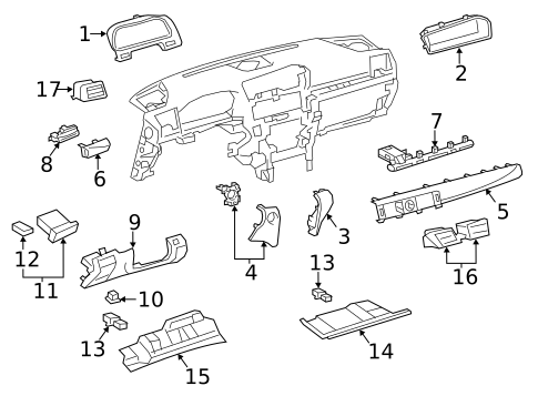Instrument Panel Components for 2015 Lexus LS460 #0