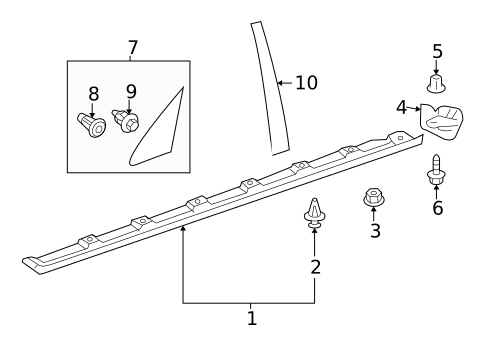 Exterior Trim - Pillars for 2008 Toyota Corolla #0