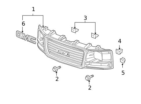 Grille & Components for 2003 GMC Savana 3500 #0