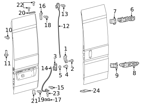 Rear Door for 2019 Ram ProMaster 3500 #0