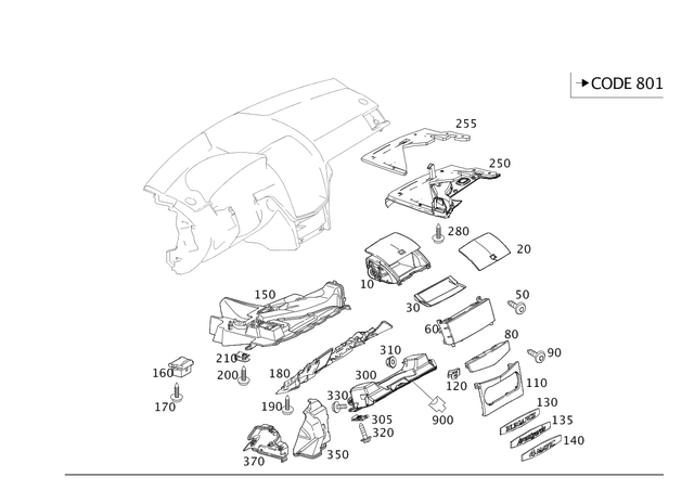 2046807271 - Trim: Trim Strip for Mercedes-Benz: C350 Image image