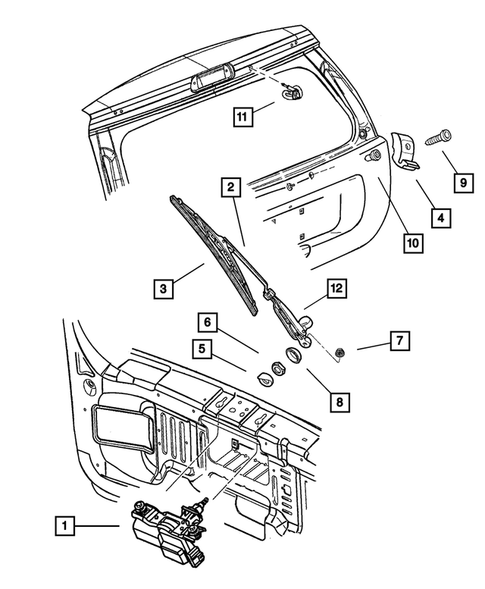 Rear Wiper and Washer System for 2001 Jeep Grand Cherokee #0