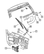 55155122AG - Wiper/Lock Cylinder and Keys: Windshield Wiper Motor for Mopar Image