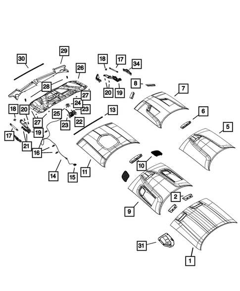 Hood and Hood Release for 2021 Dodge Challenger #0