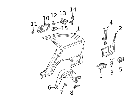 Quarter Panel & Components for 2003 Mercedes-Benz SLK 32 AMG&reg; #1