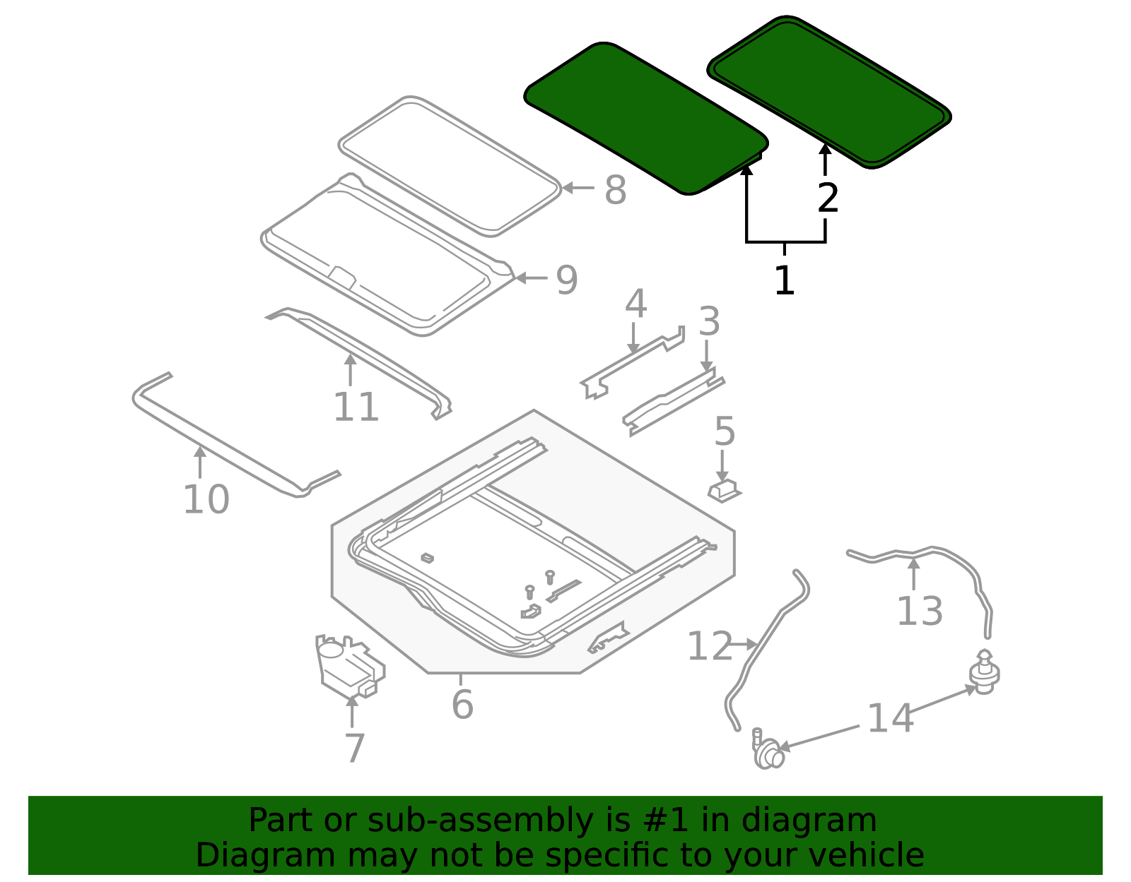 TD12-69-810B - Sunroof Glass 2007-2015 Mazda CX-9 | Mazda-Parts