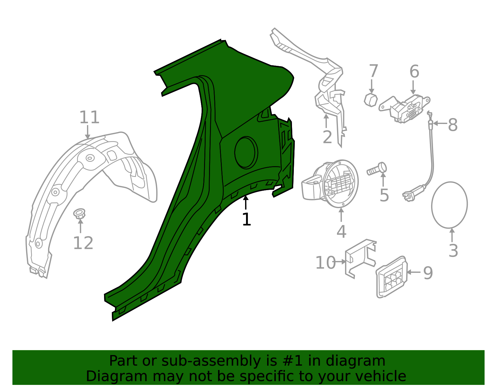 71504-D9C50 - Quarter Panel 2020-2022 Kia Sportage | Kia.Parts Store