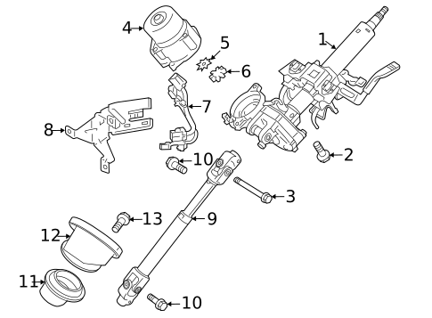 Steering Column Assembly for 2020 Mitsubishi Outlander Sport #0