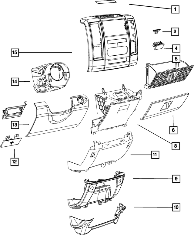 1JQ68HL1AA - Interior Trim: Glovebox Door Latch for Mopar Image image